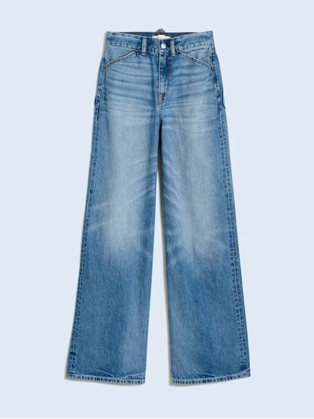 madewell x kaihara superwide leg jeans in sanborn
